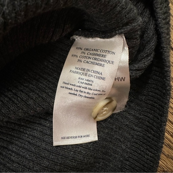 Faherty Mikki Henley Sweater Long Sleeve Ribbed Stripe Colorblock Grey S - Picture 3 of 7